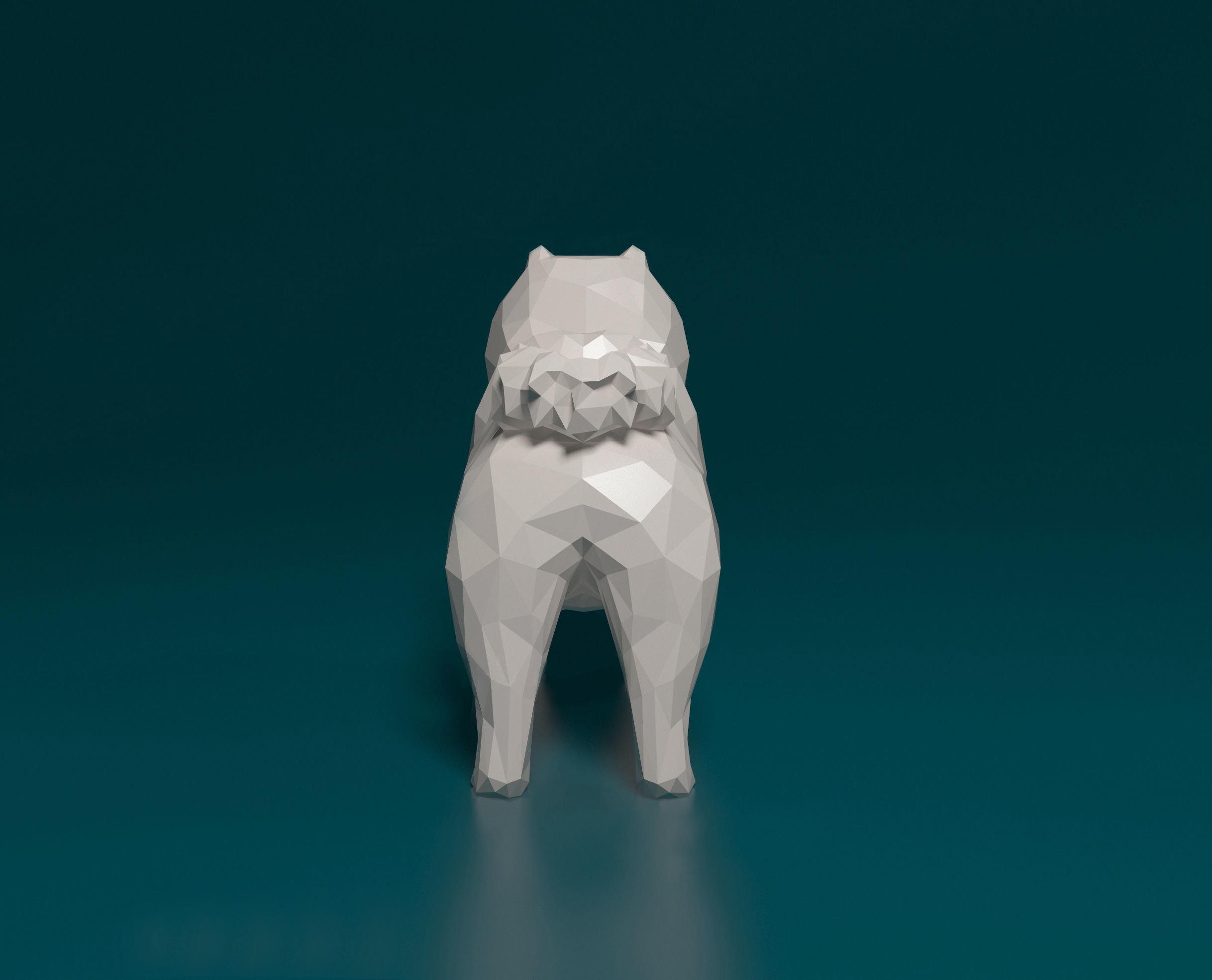 Chow-chow polygonal 3D print model_3