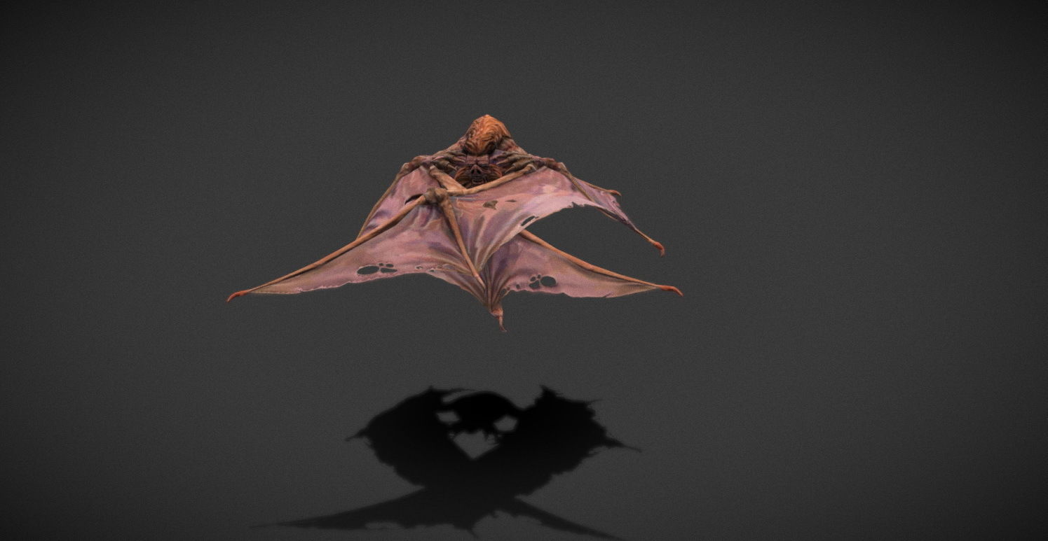 Fantasy Creature - Battle Bat Low-poly 3D model_3