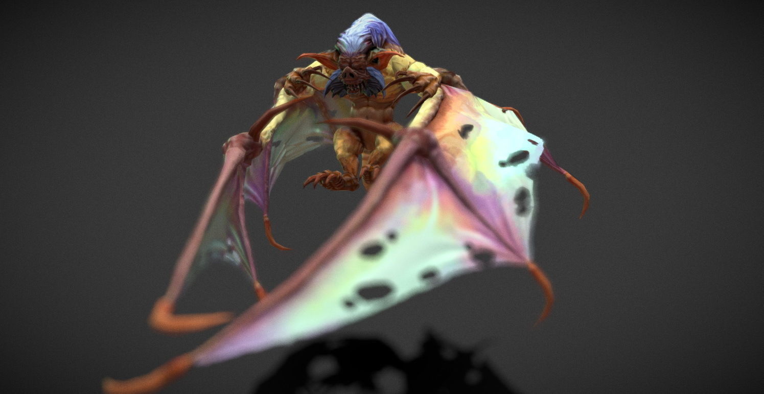 Fantasy Creature - Battle Bat Low-poly 3D model_18