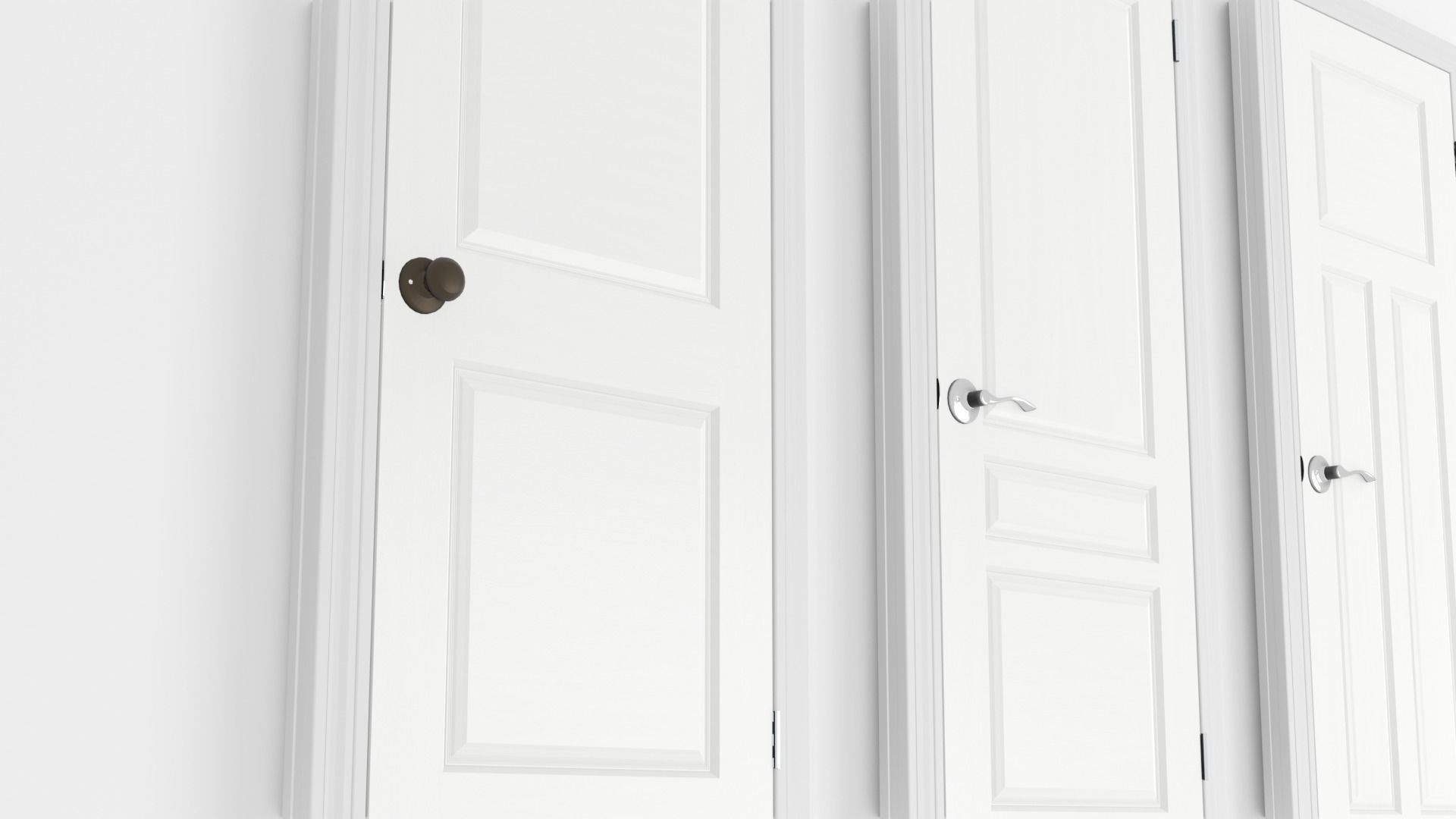 Home Interior Doors and Knobs Pack High Poly Low Poly Low-poly 3D model_22