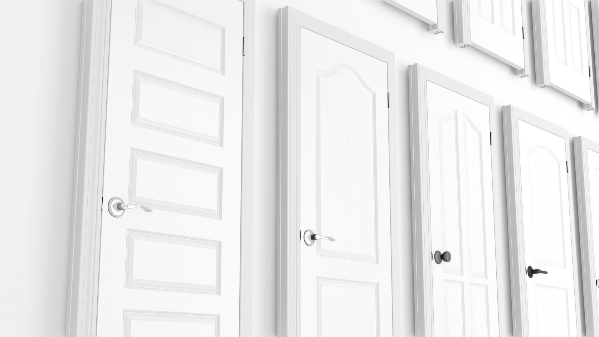 Home Interior Doors and Knobs Pack High Poly Low Poly Low-poly 3D model_20