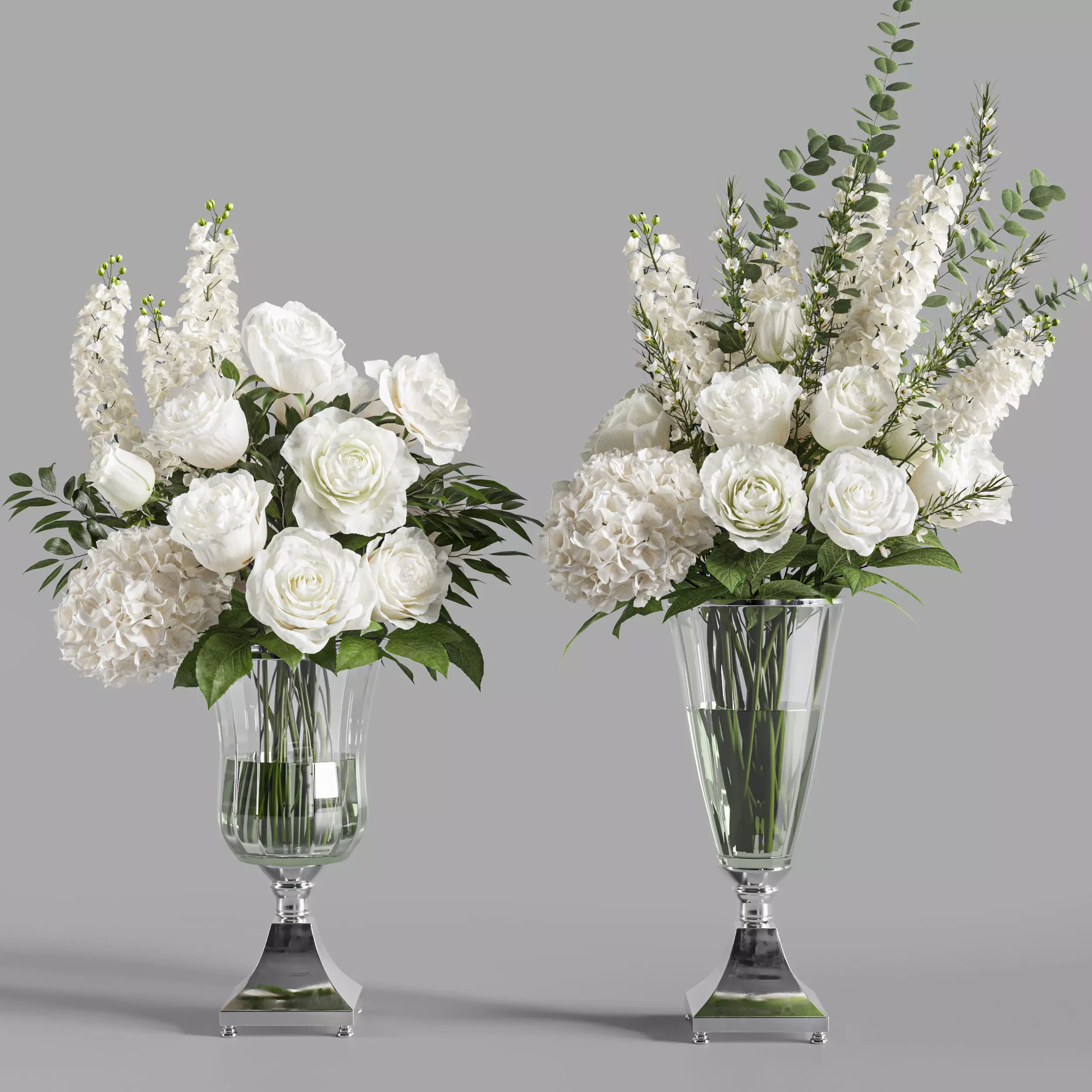 Flower Set 023 White bouquet 3D model