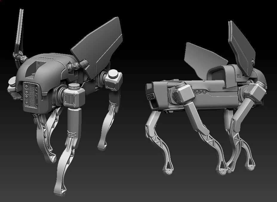 Droid Dog poseable 3D printing STL for One12 Scale 3D print model