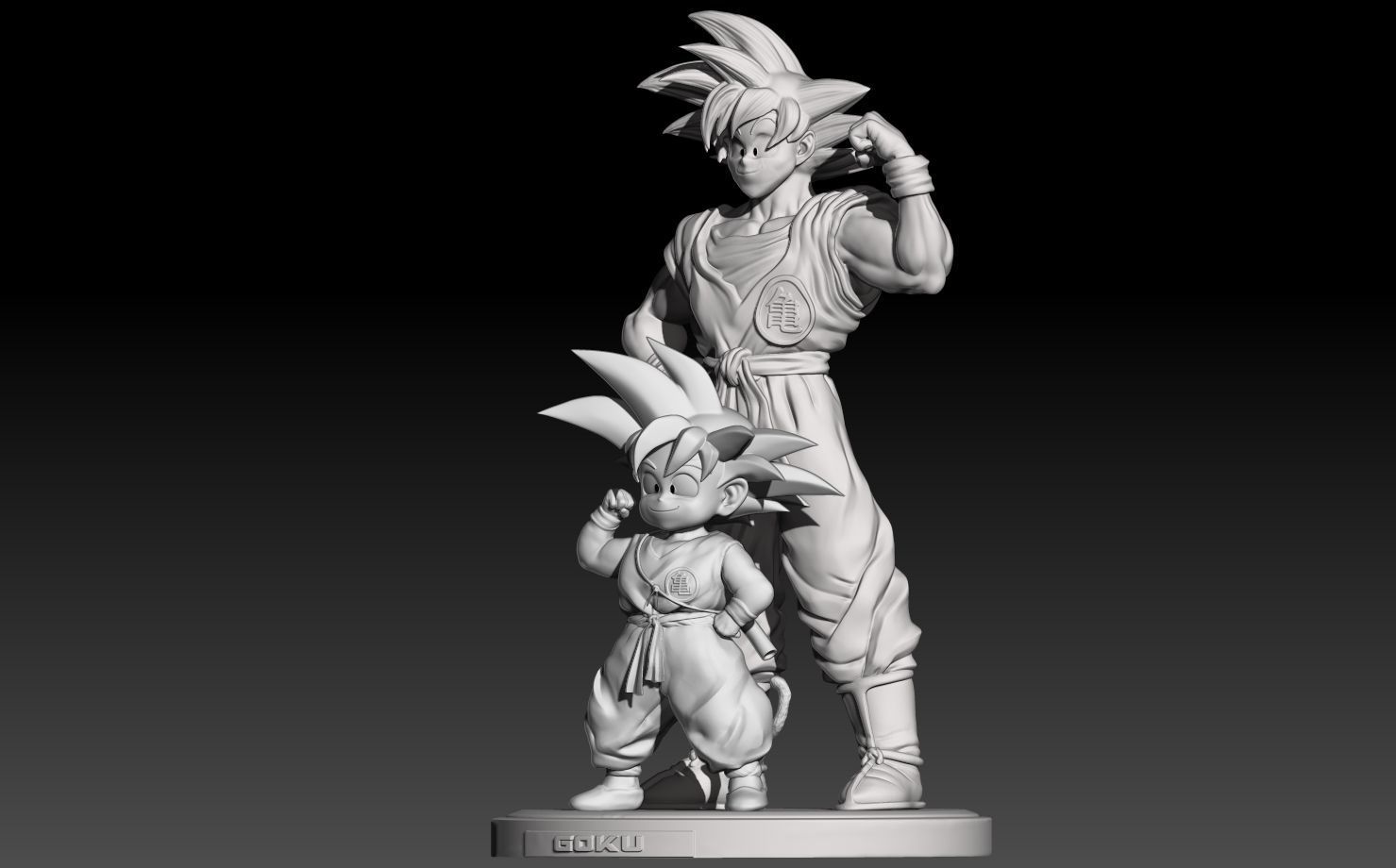 Goku Kid and Adult 3D print model_2
