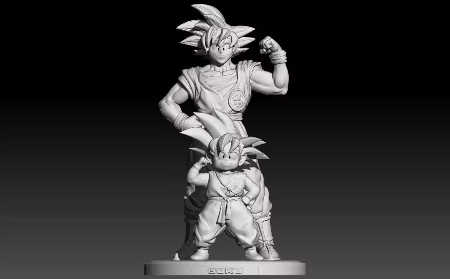 Goku Kid and Adult 3D print model_0