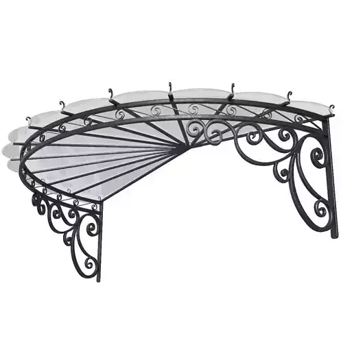 Wrought iron canopy Metal Visor visor over porch 3D model