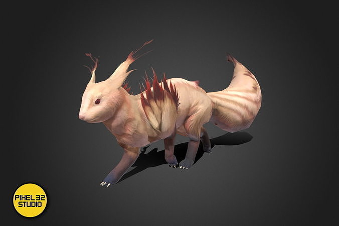 Fantasy Creature - Battle Cat Low-poly 3D model