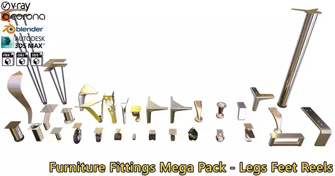 Furniture Fittings Mega Pack - Legs Feet Reels