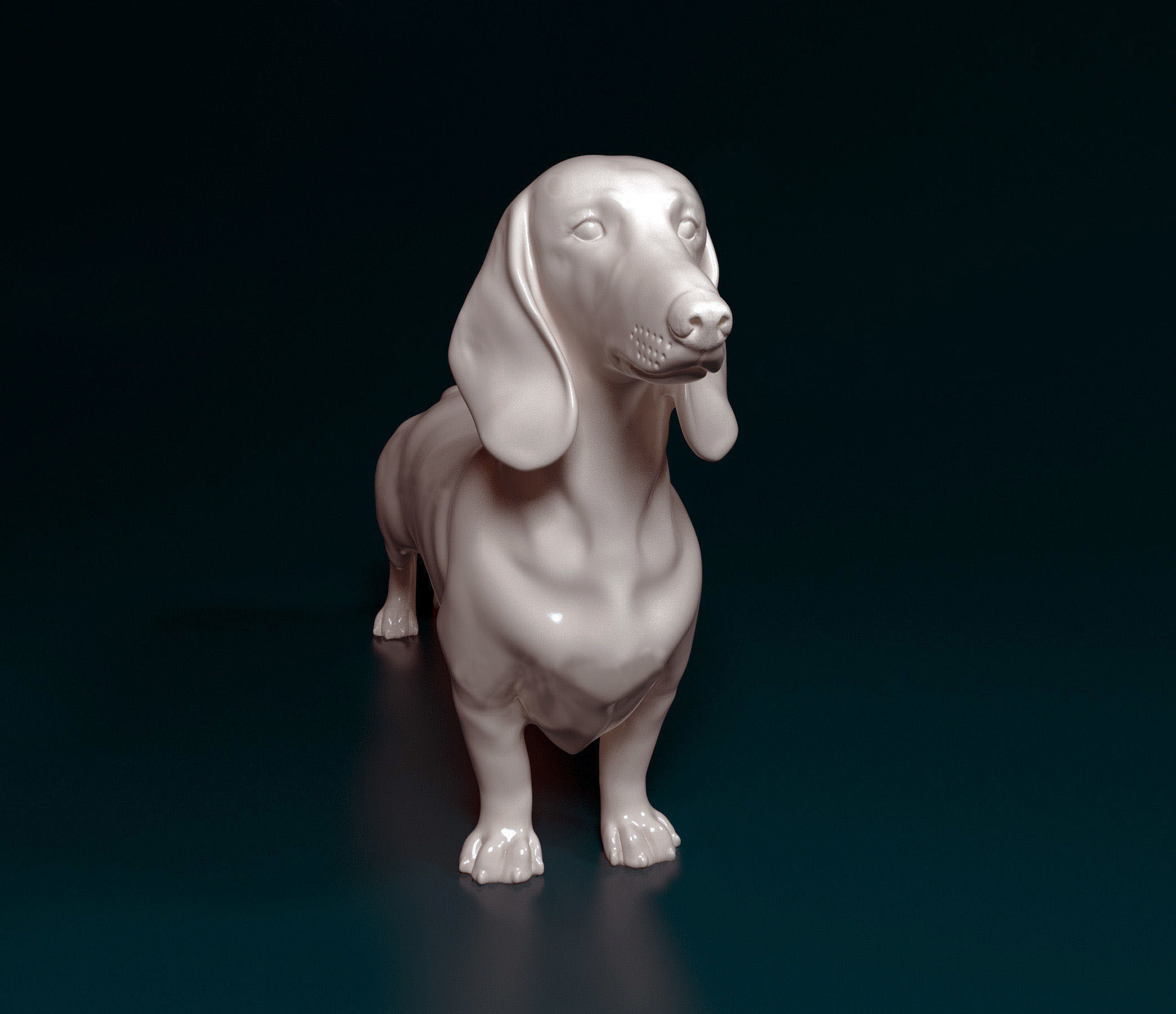 Dachshund figurine 3D print model_1