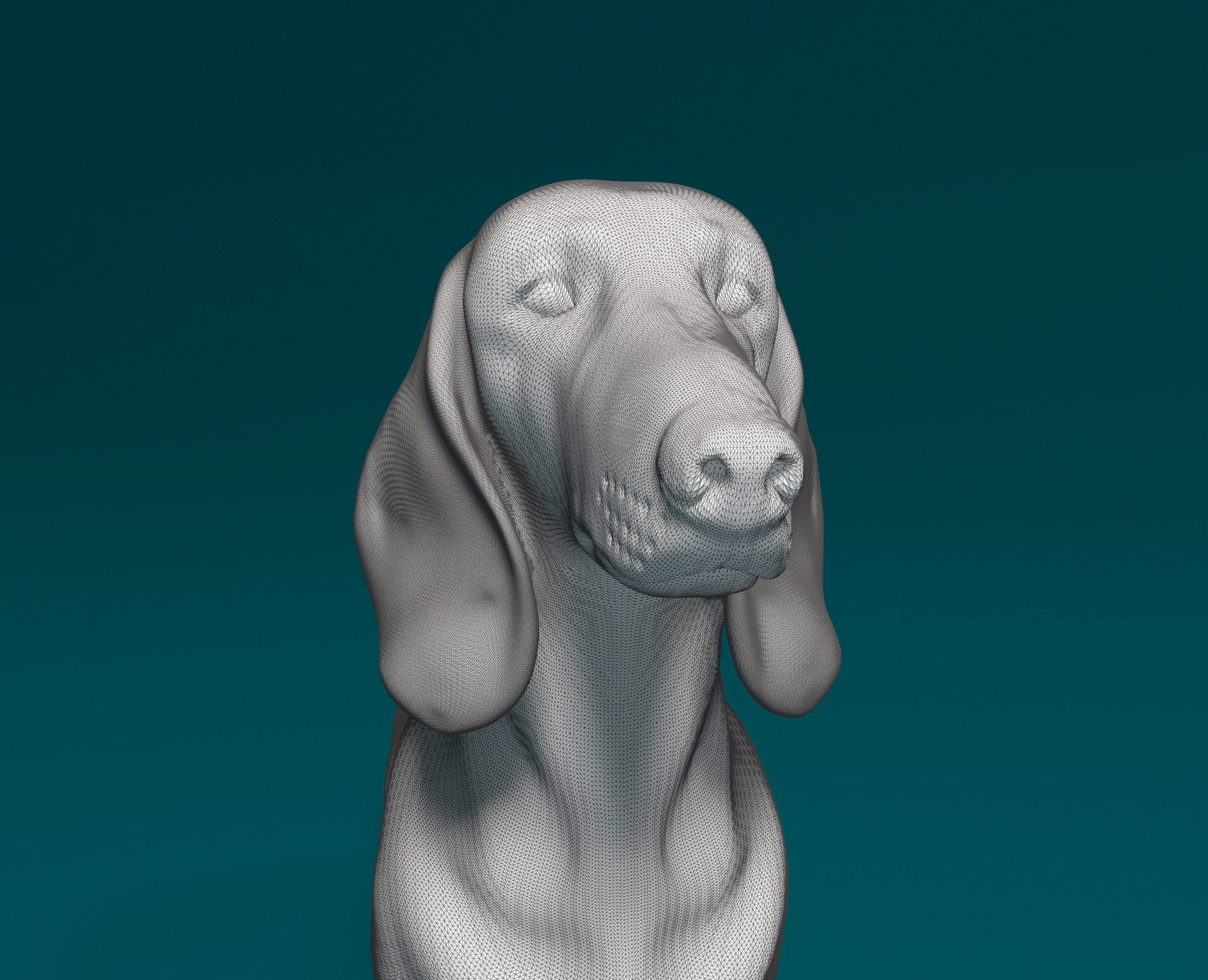 Dachshund figurine 3D print model_7