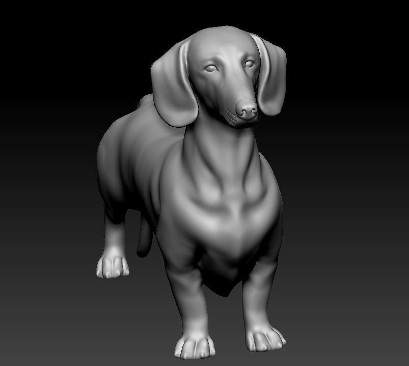 Dachshund figurine 3D print model_5