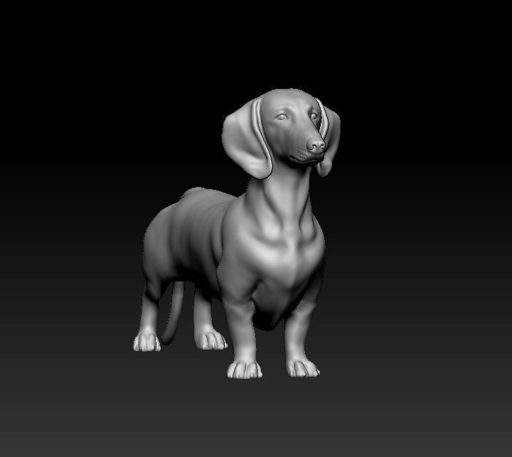 Dachshund figurine 3D print model_6