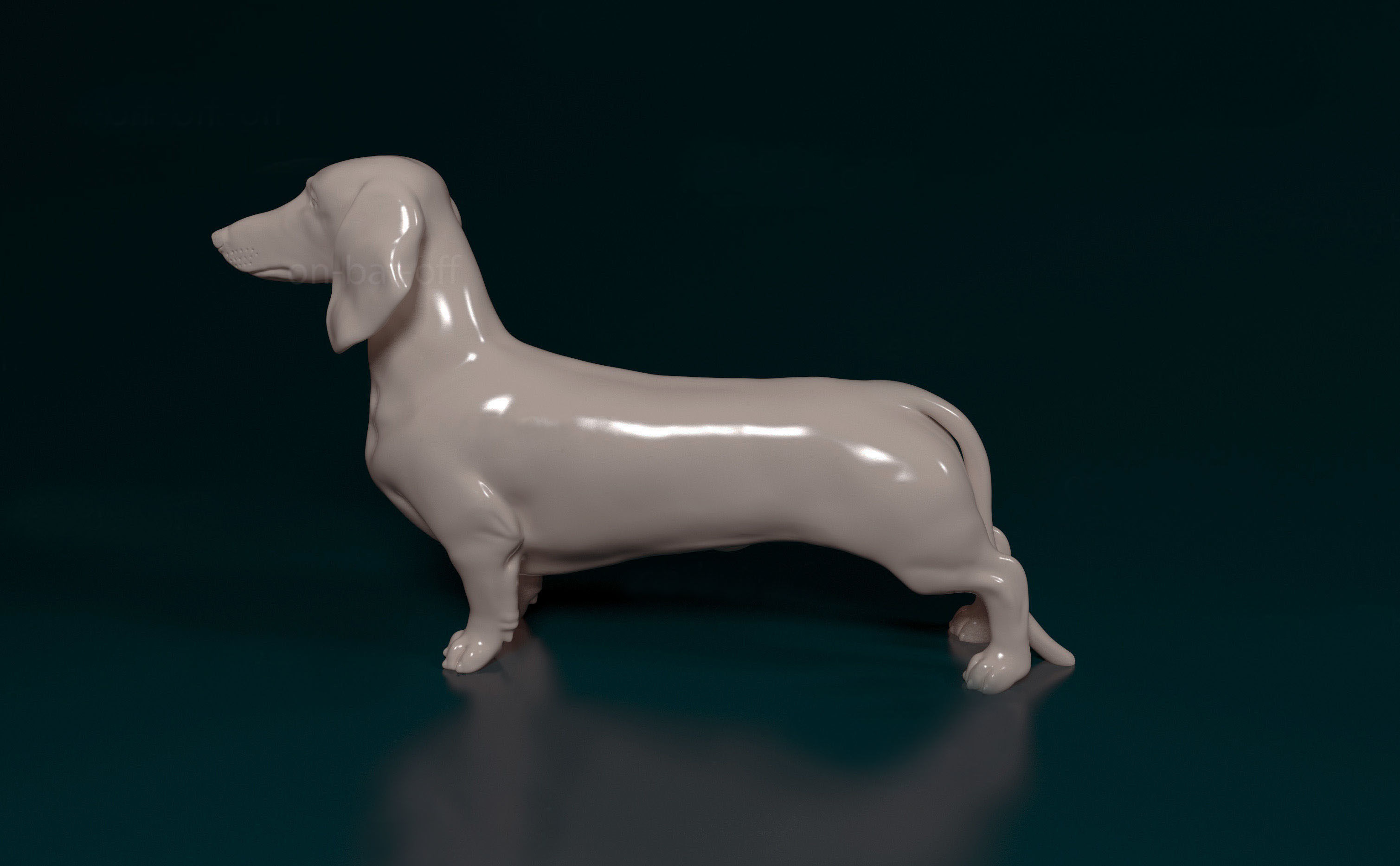 Dachshund figurine 3D print model_3