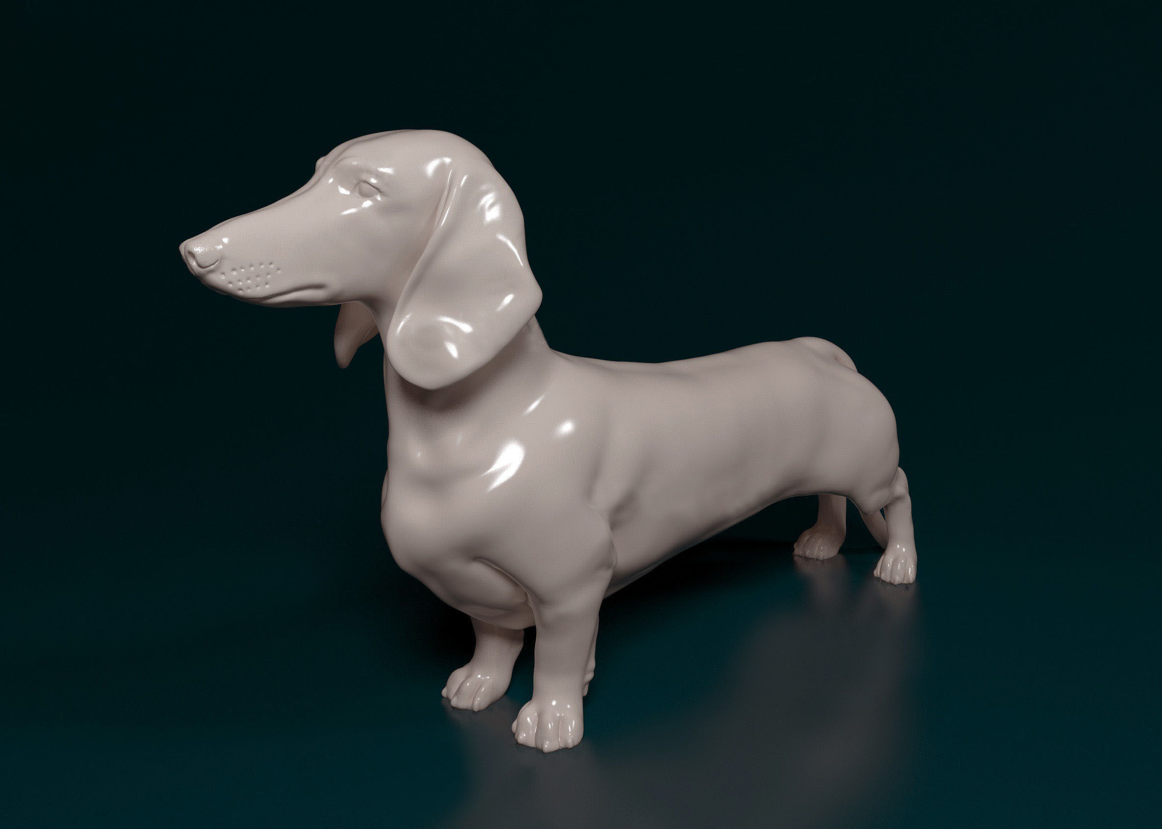 Dachshund figurine 3D print model_2