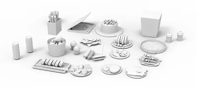 Cartoon Food Collection 02 Low-poly 3D model 5