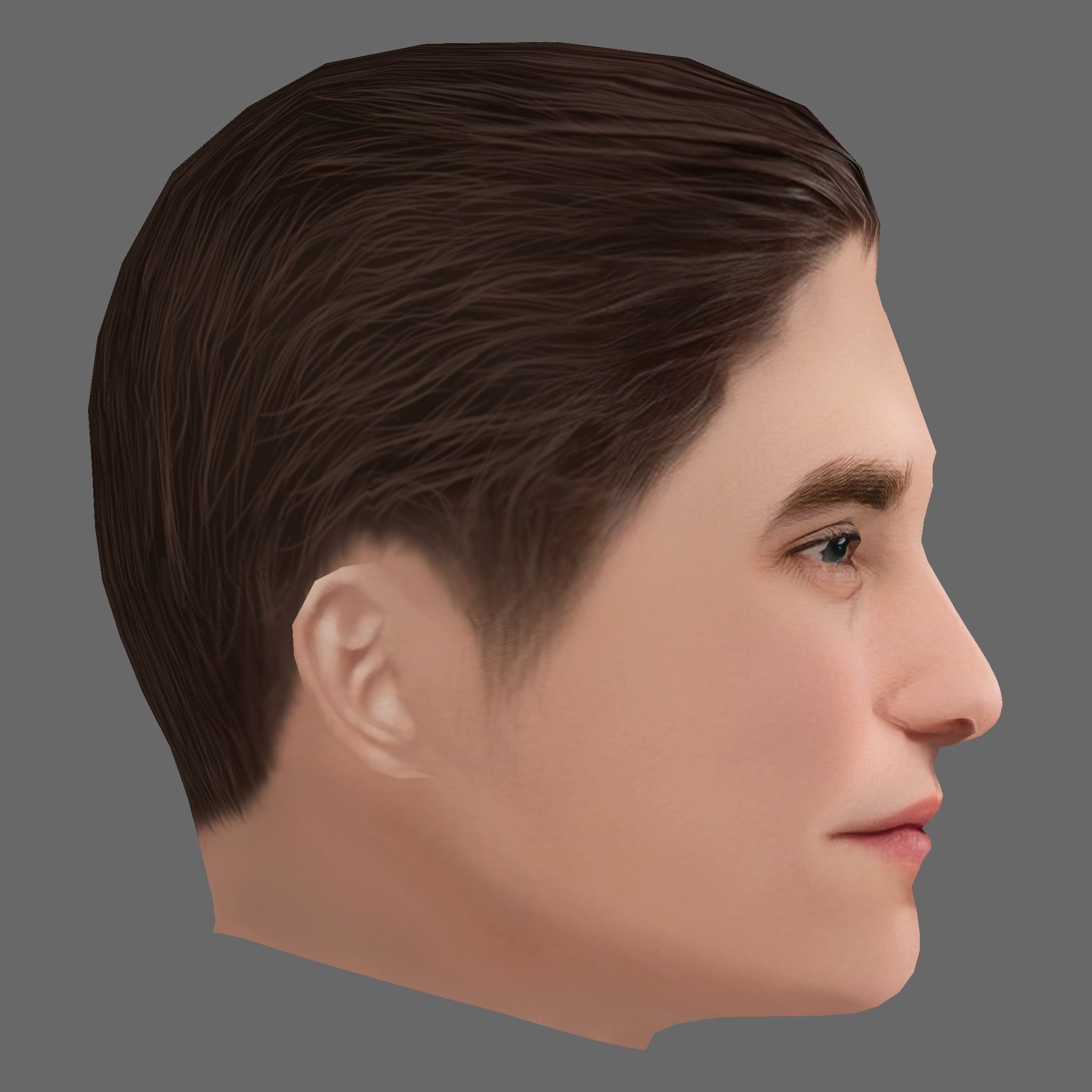 Robert Pattinson Head - Low poly head for game Low-poly 3D model_5