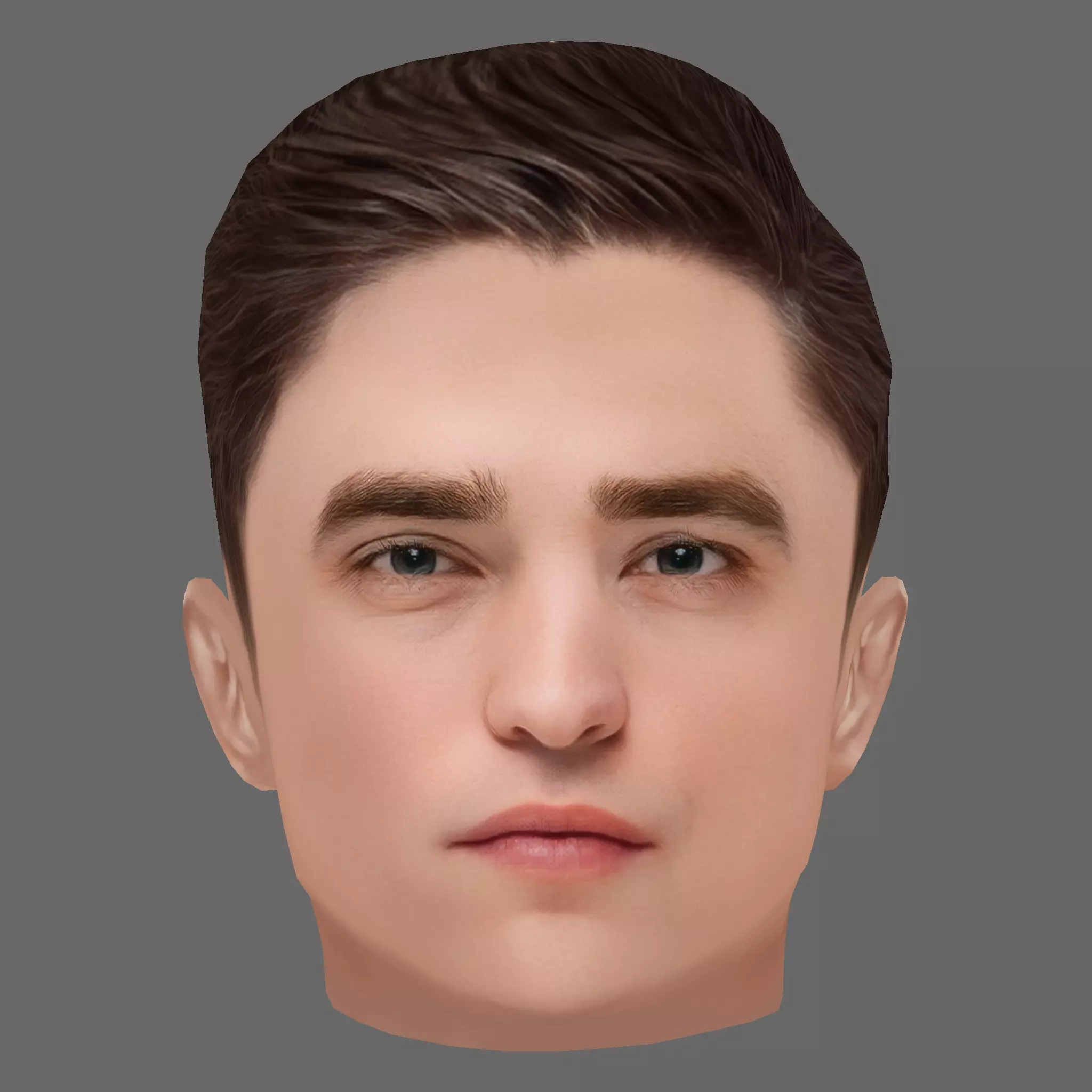 Robert Pattinson Head - Low poly head for game Low-poly 3D model_0