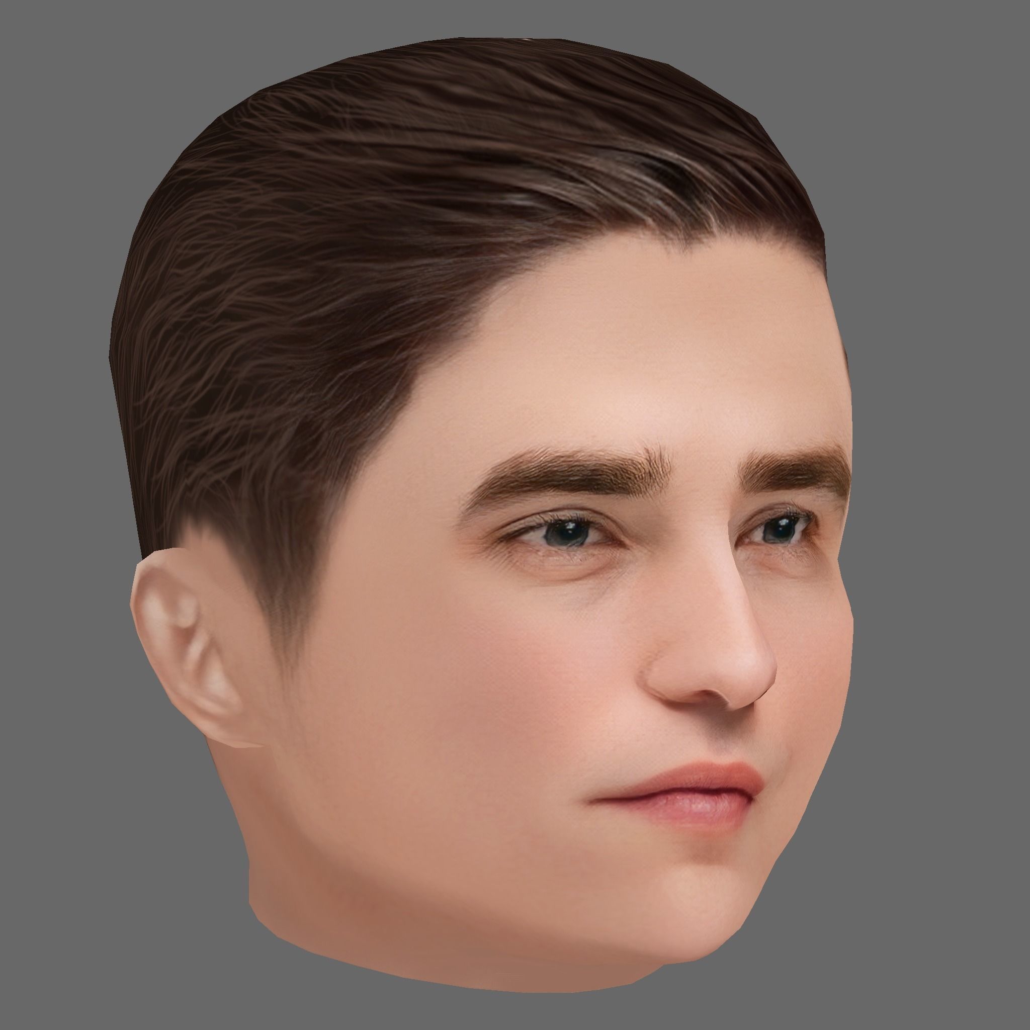 Robert Pattinson Head - Low poly head for game Low-poly 3D model_6