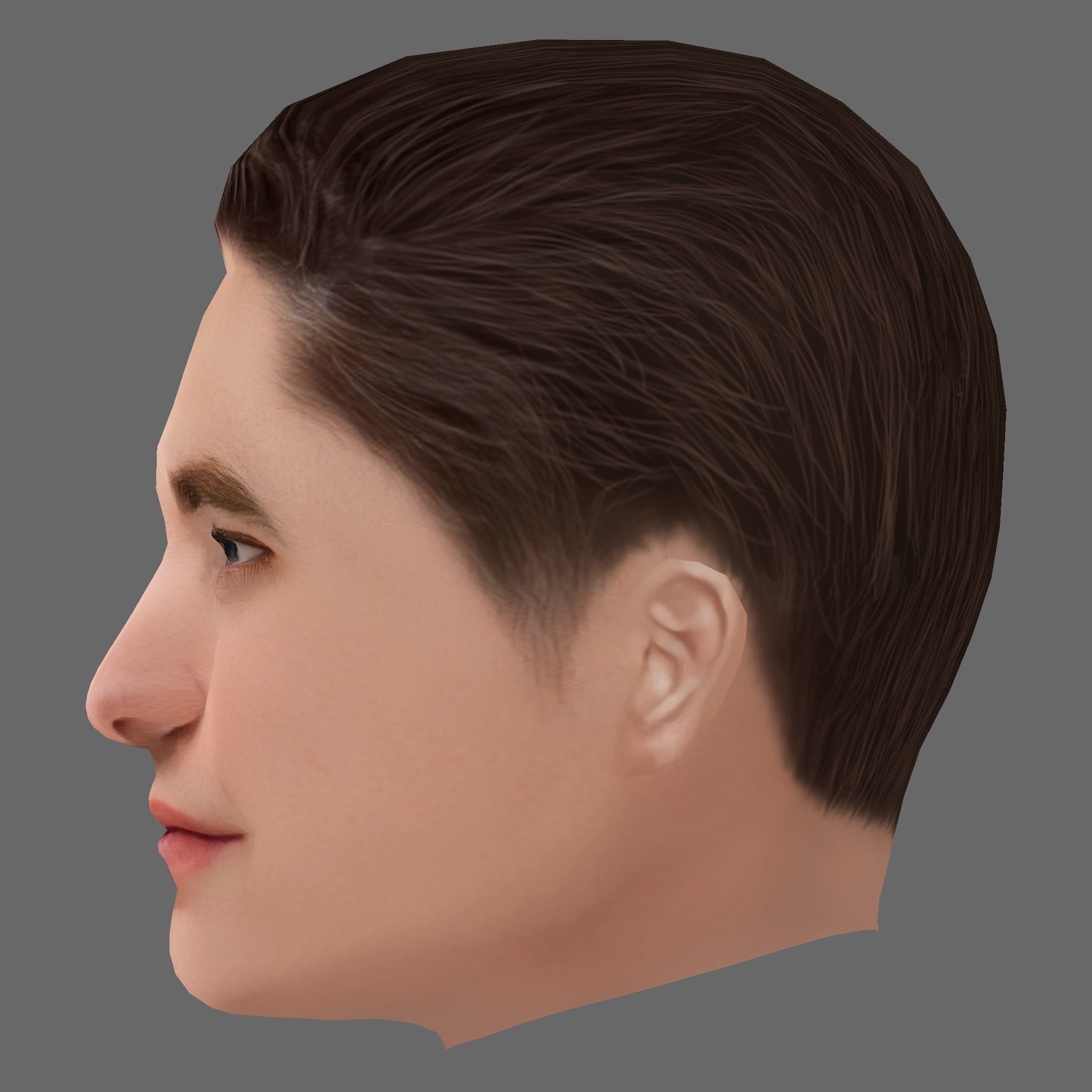 Robert Pattinson Head - Low poly head for game Low-poly 3D model_2
