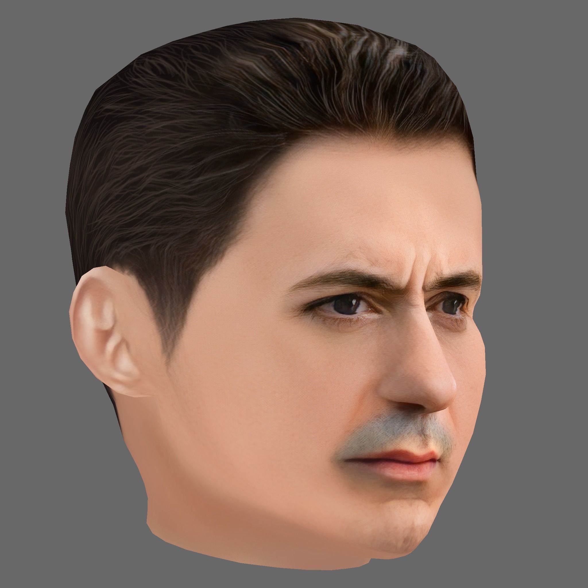 Robert Downey Jr Head - Low poly head for game Low-poly 3D model_6