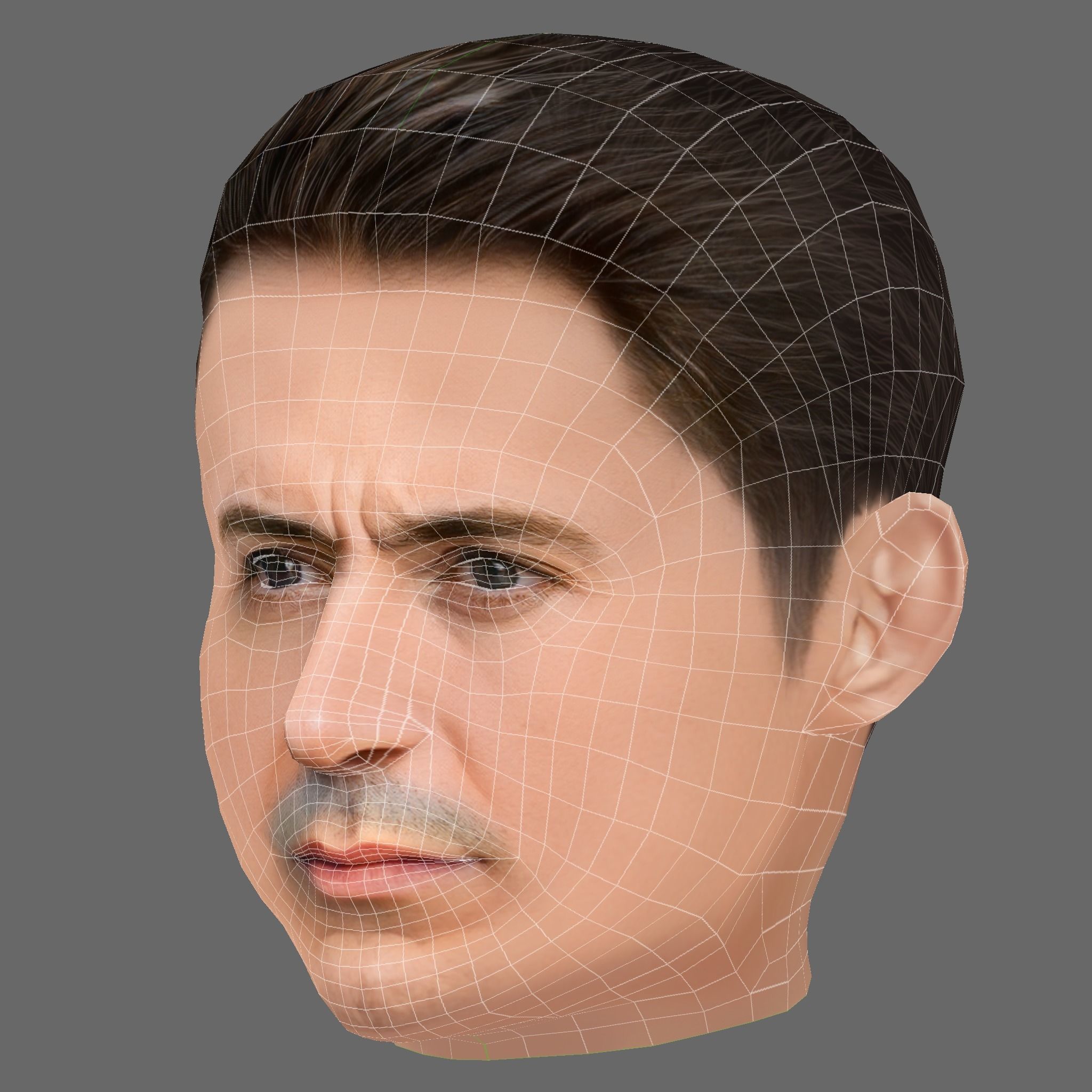 Robert Downey Jr Head - Low poly head for game Low-poly 3D model_7