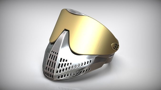 Paintball Mask Hip Hop Jewelry Silver Ring 3D print model