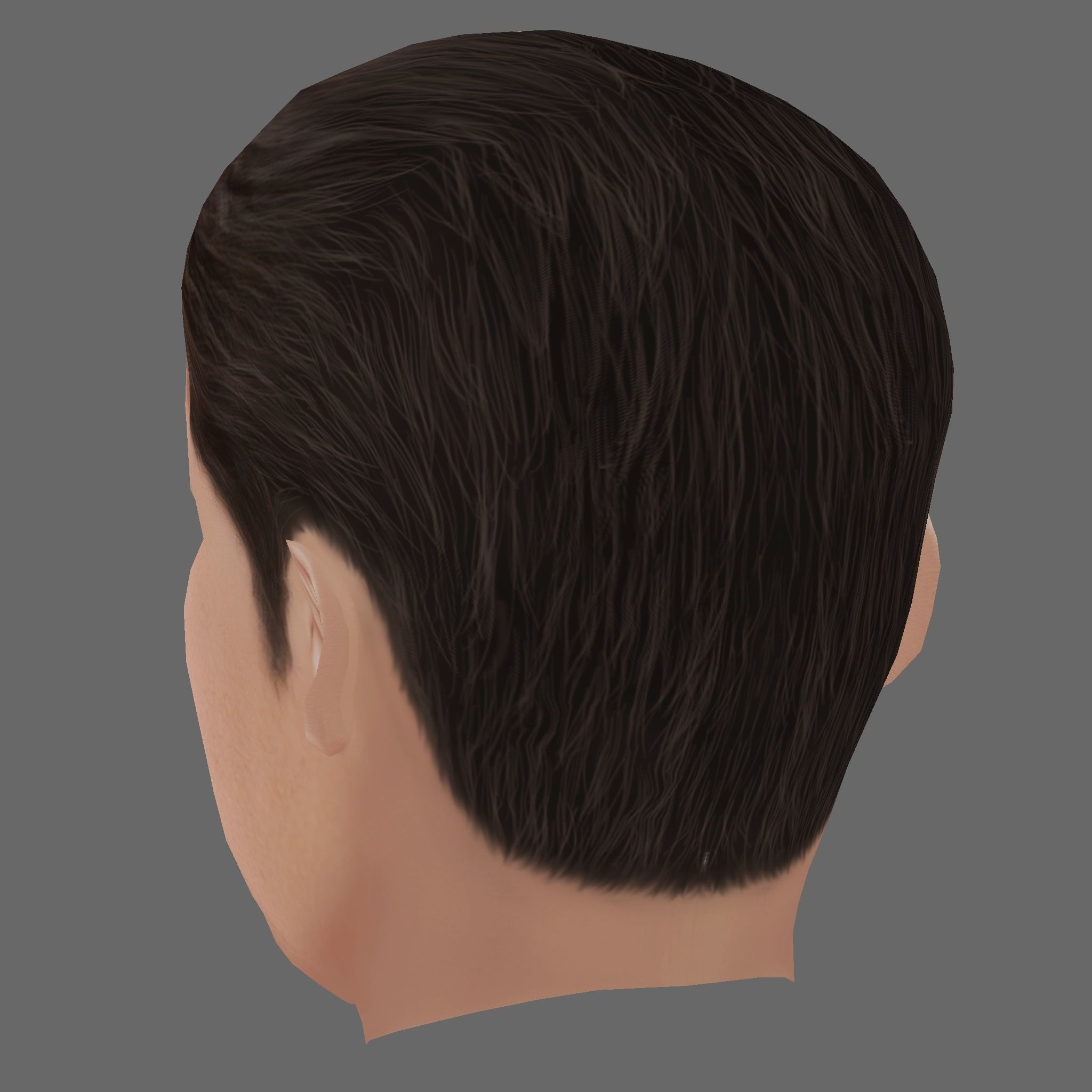 Christian Bale Head - Low poly head for game Low-poly 3D model_3