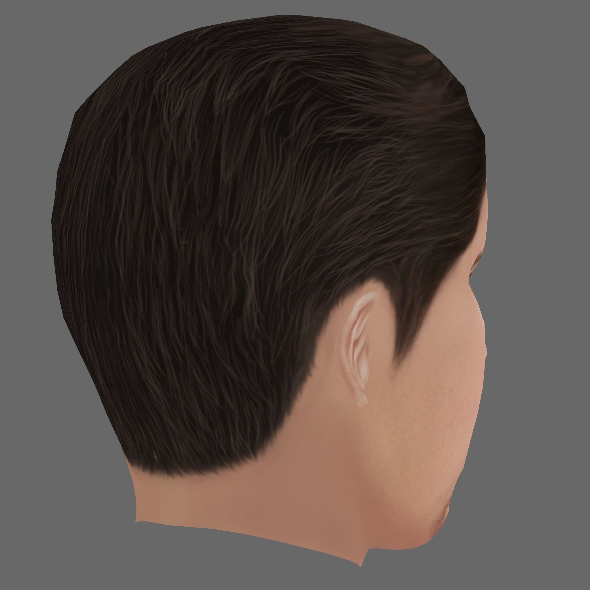 Christian Bale Head - Low poly head for game Low-poly 3D model_4