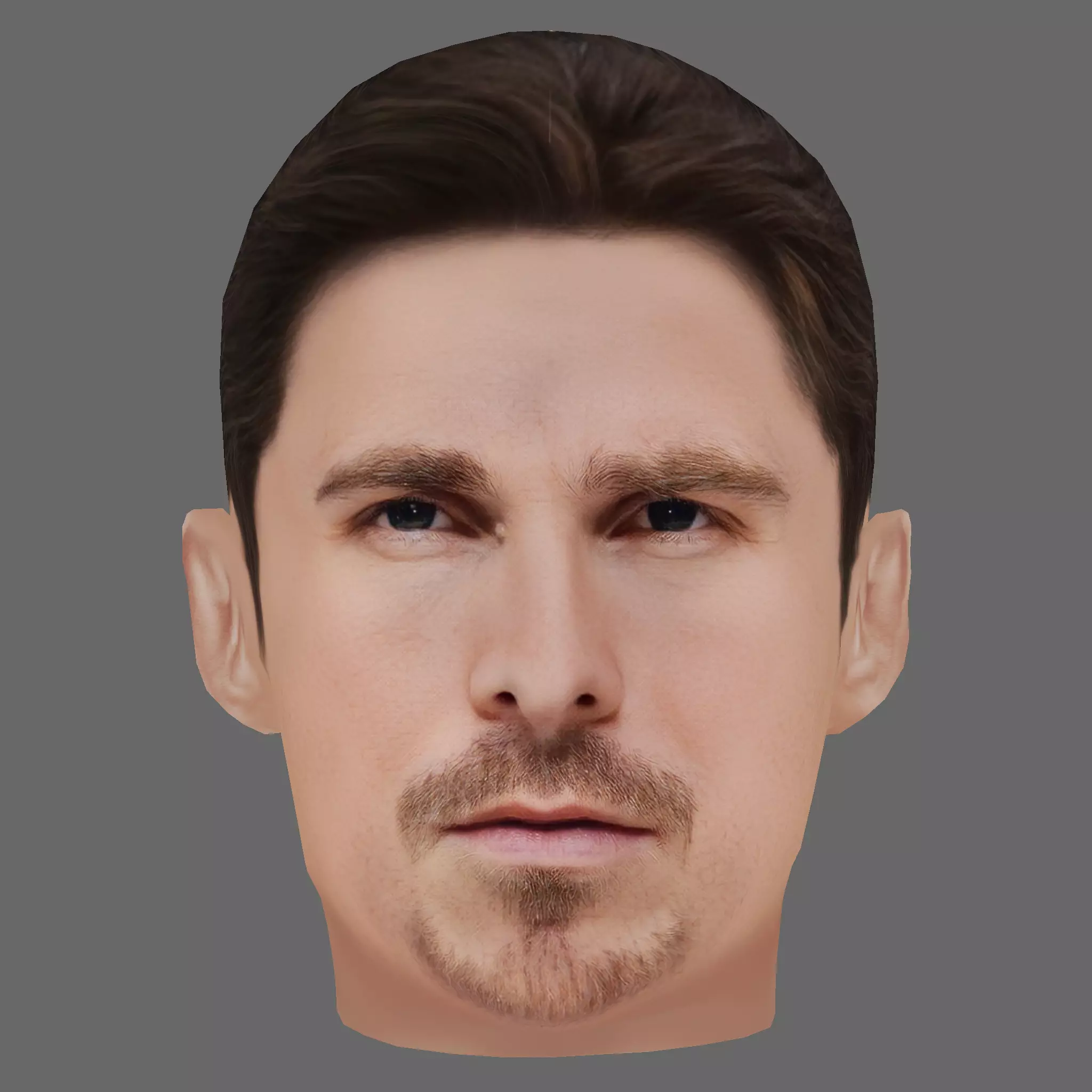 Christian Bale Head - Low poly head for game Low-poly 3D model_0
