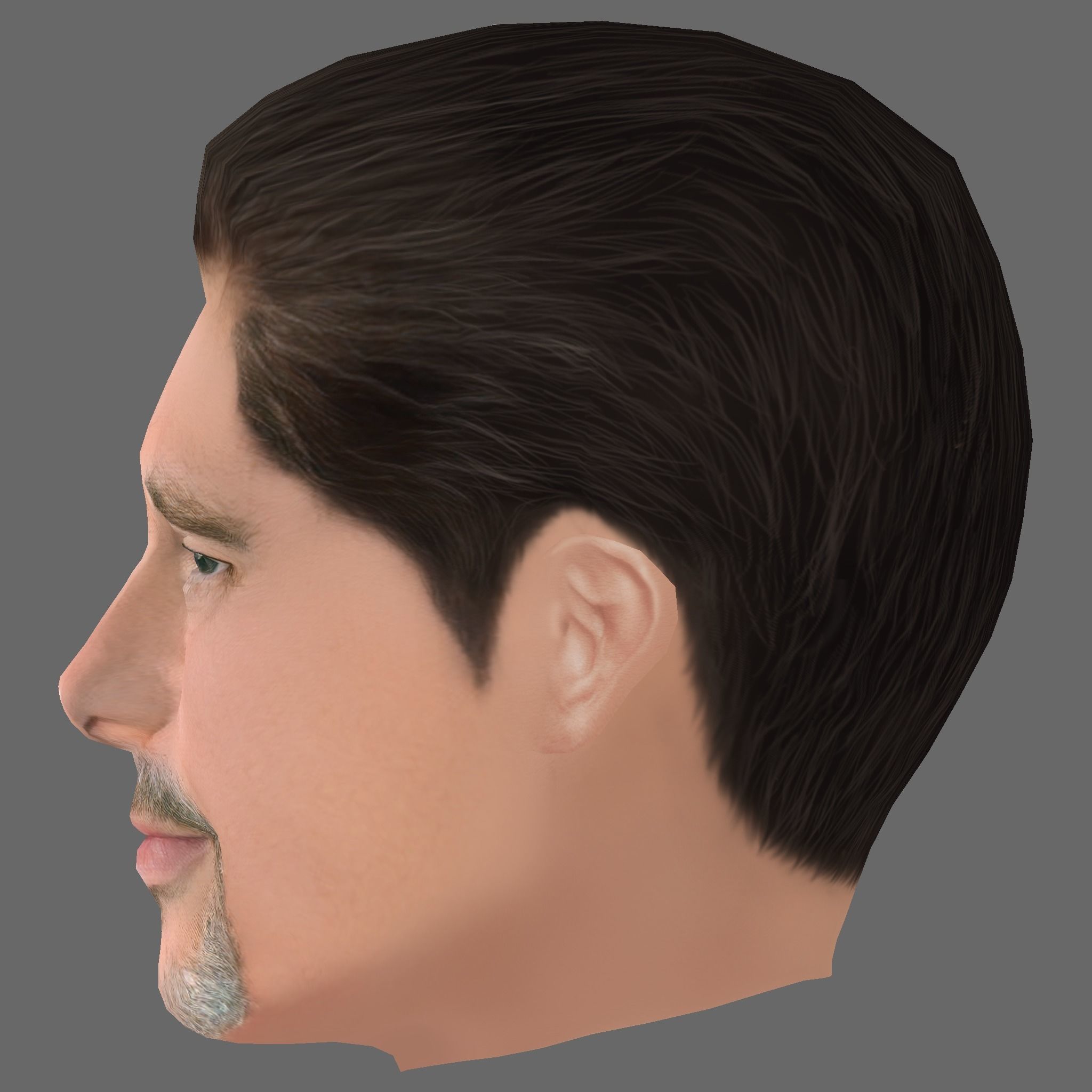 Brad Pitt Head - Low poly head for game Low-poly 3D model_2