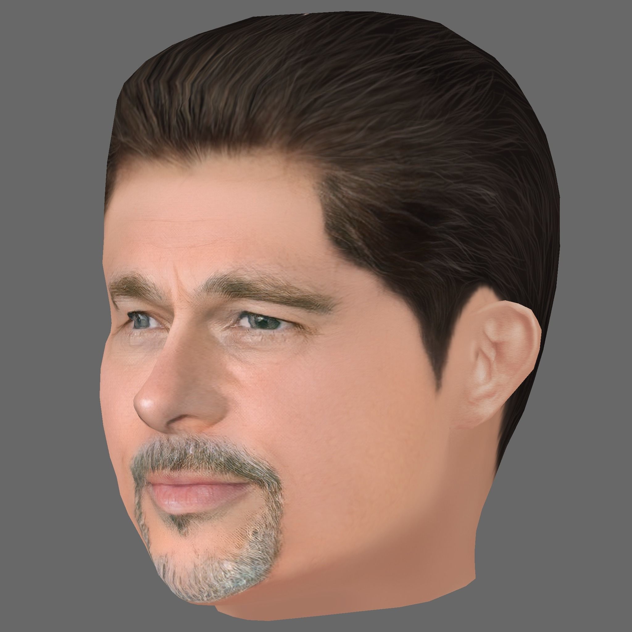 Brad Pitt Head - Low poly head for game Low-poly 3D model_1