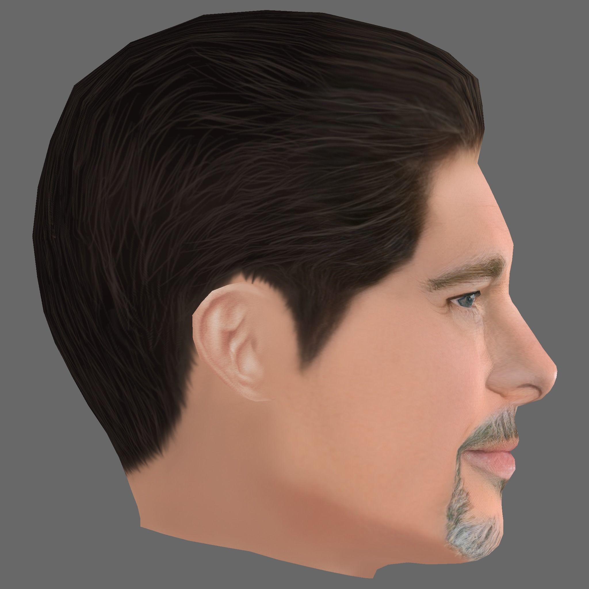 Brad Pitt Head - Low poly head for game Low-poly 3D model_5