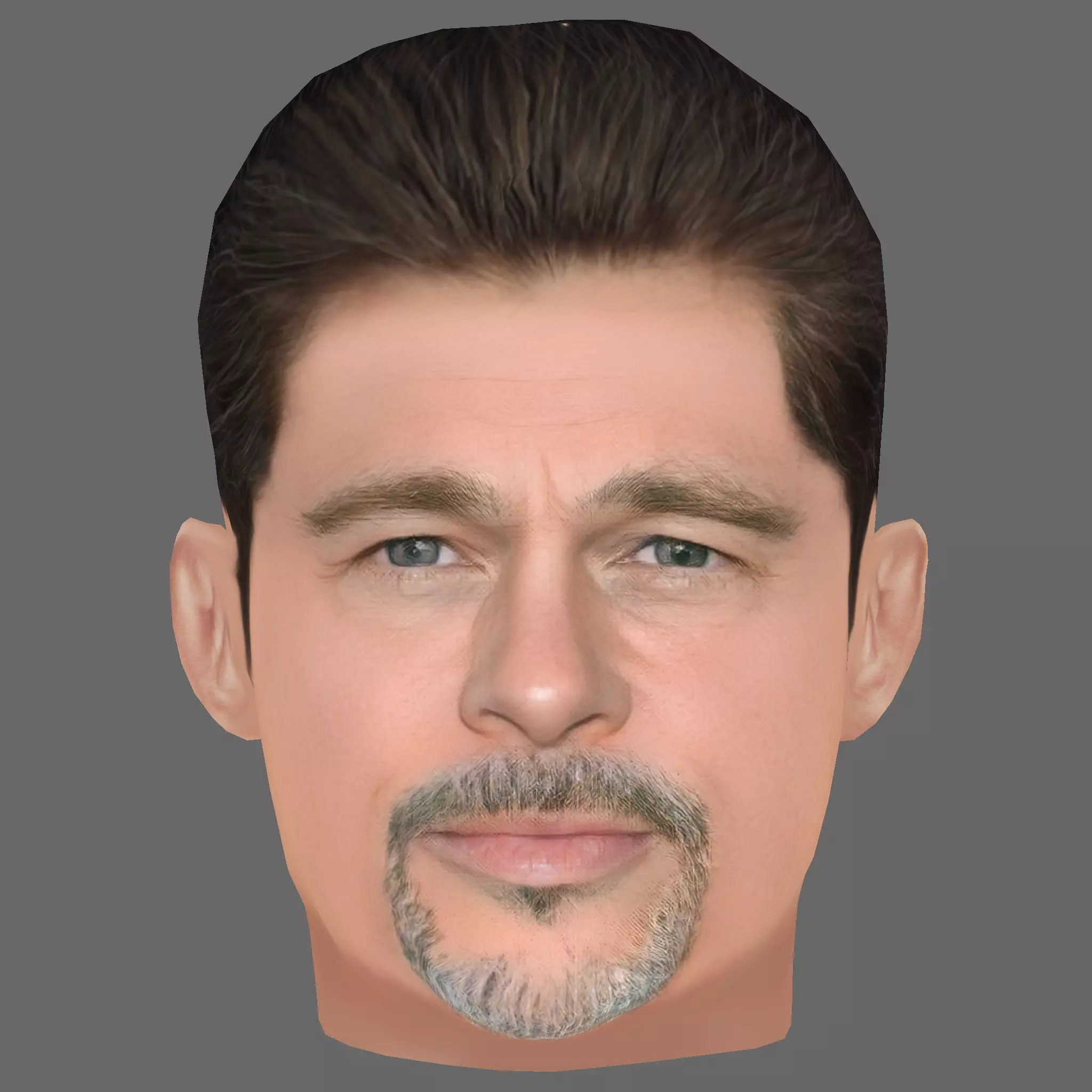 Brad Pitt Head - Low poly head for game Low-poly 3D model_0
