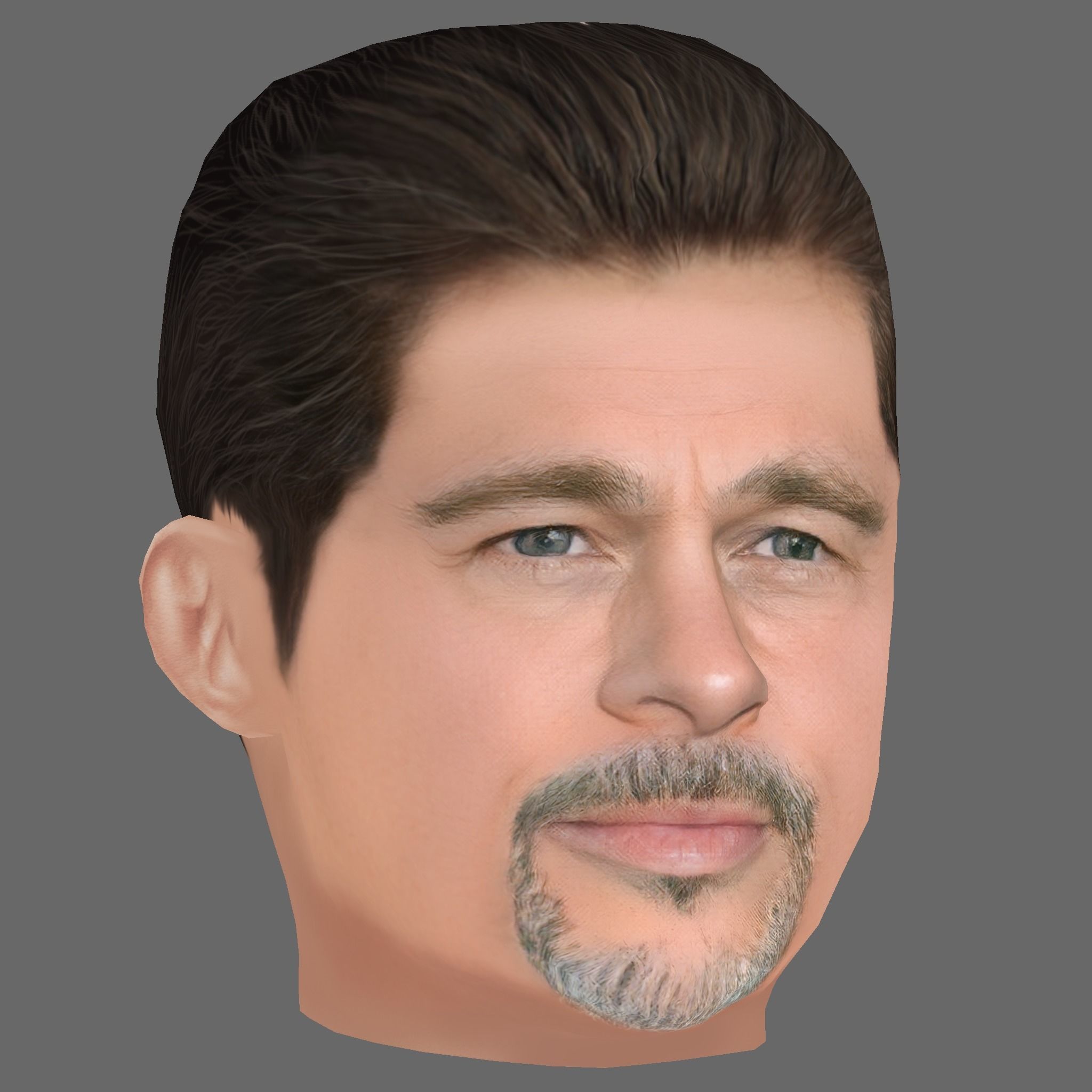 Brad Pitt Head - Low poly head for game Low-poly 3D model_6