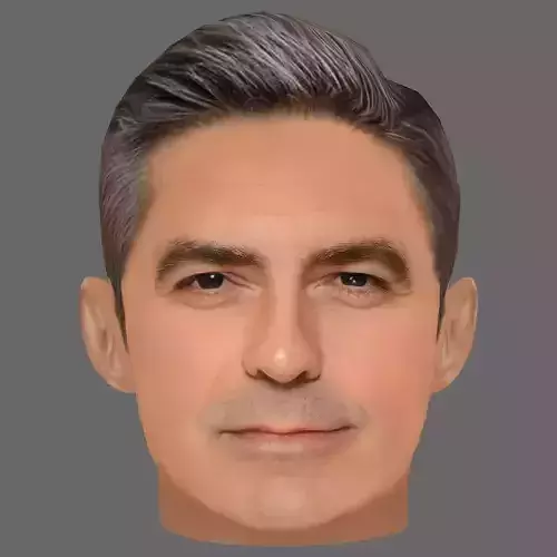 George Clooney Head - Low poly head for game