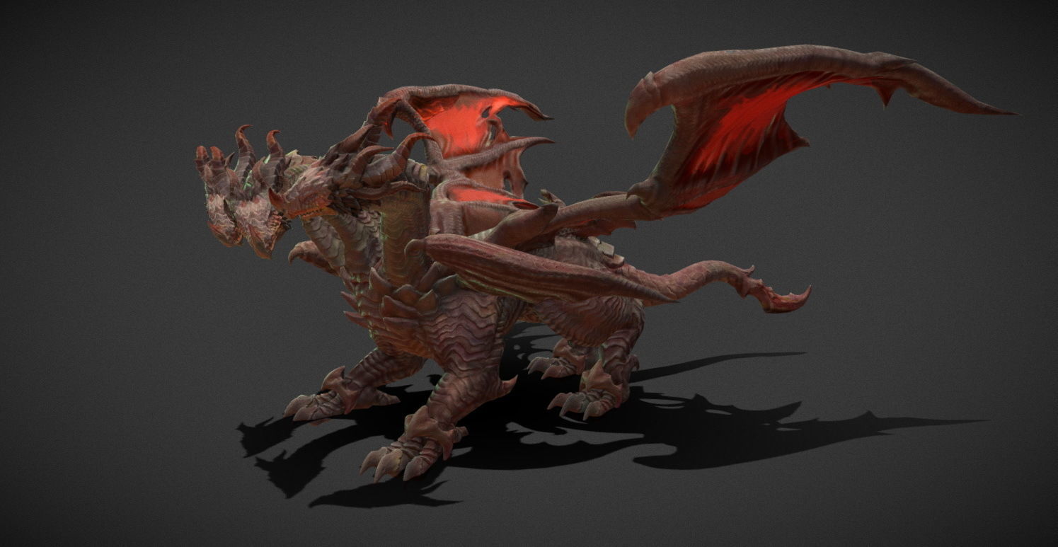Fantasy Creature - Battle Dragon 3D model_7