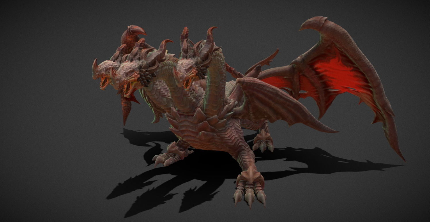 Fantasy Creature - Battle Dragon 3D model_4