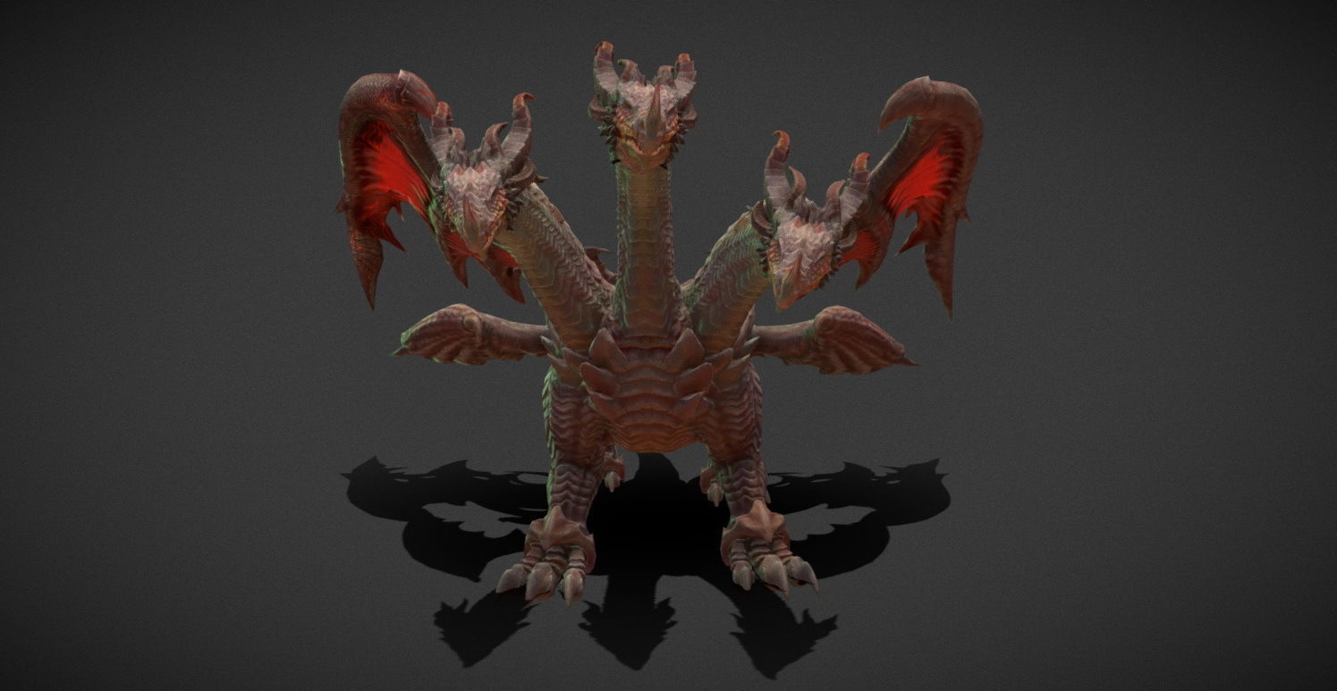 Fantasy Creature - Battle Dragon 3D model_5