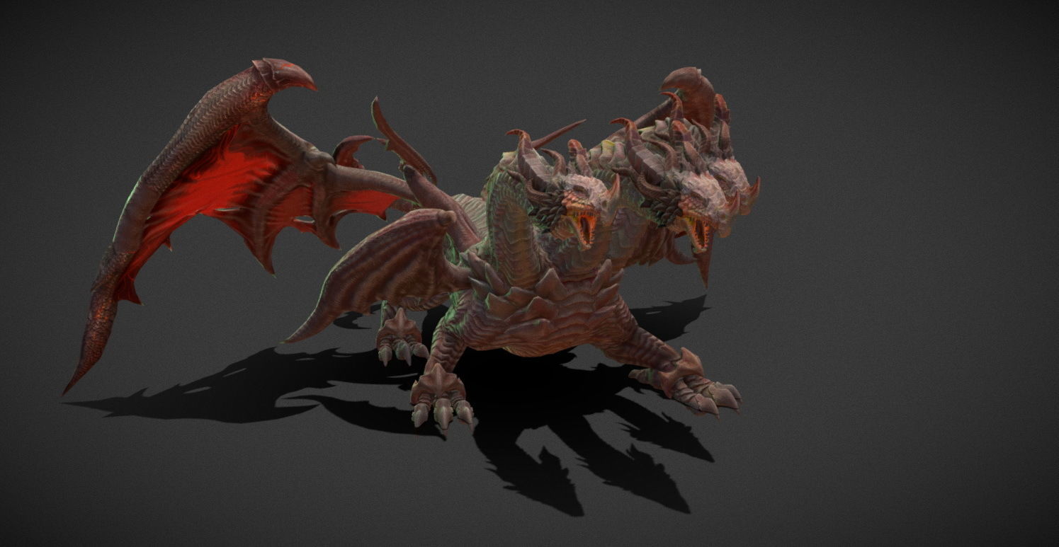 Fantasy Creature - Battle Dragon 3D model_3