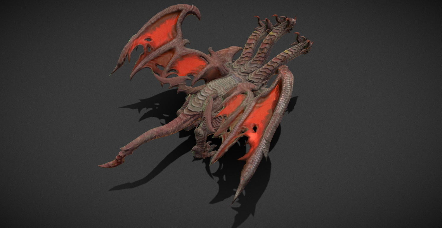 Fantasy Creature - Battle Dragon 3D model_6