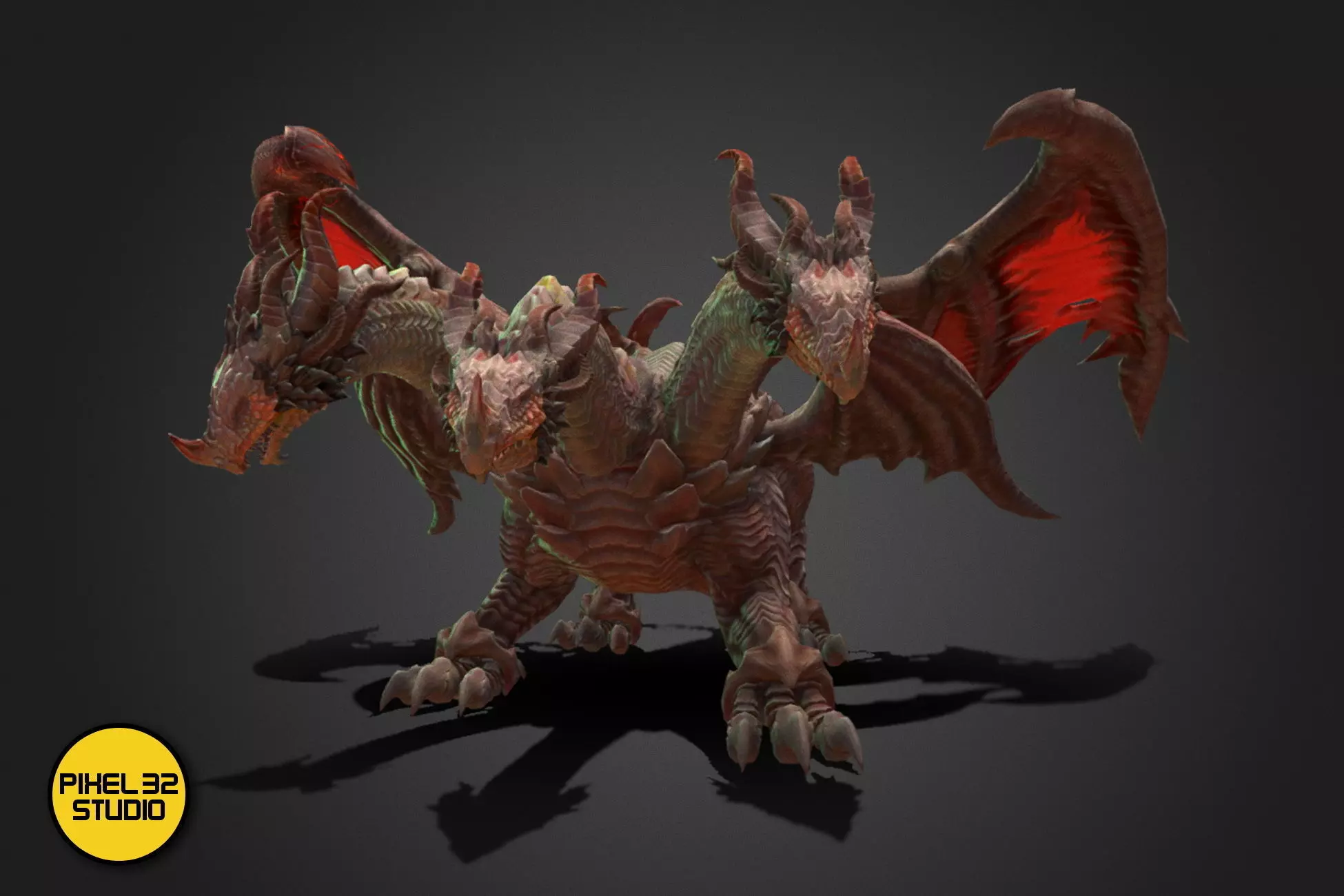 Fantasy Creature - Battle Dragon 3D model_0