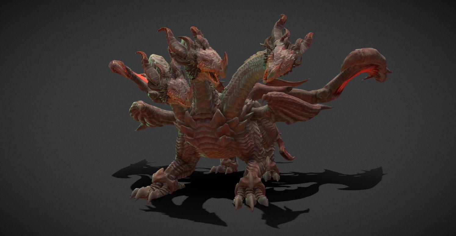Fantasy Creature - Battle Dragon 3D model_10
