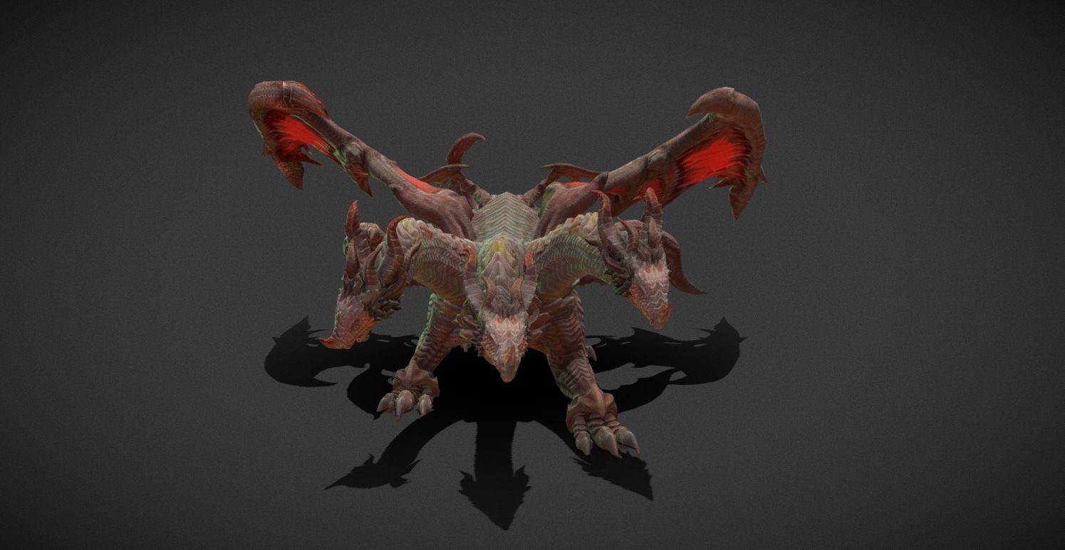 Fantasy Creature - Battle Dragon 3D model_1