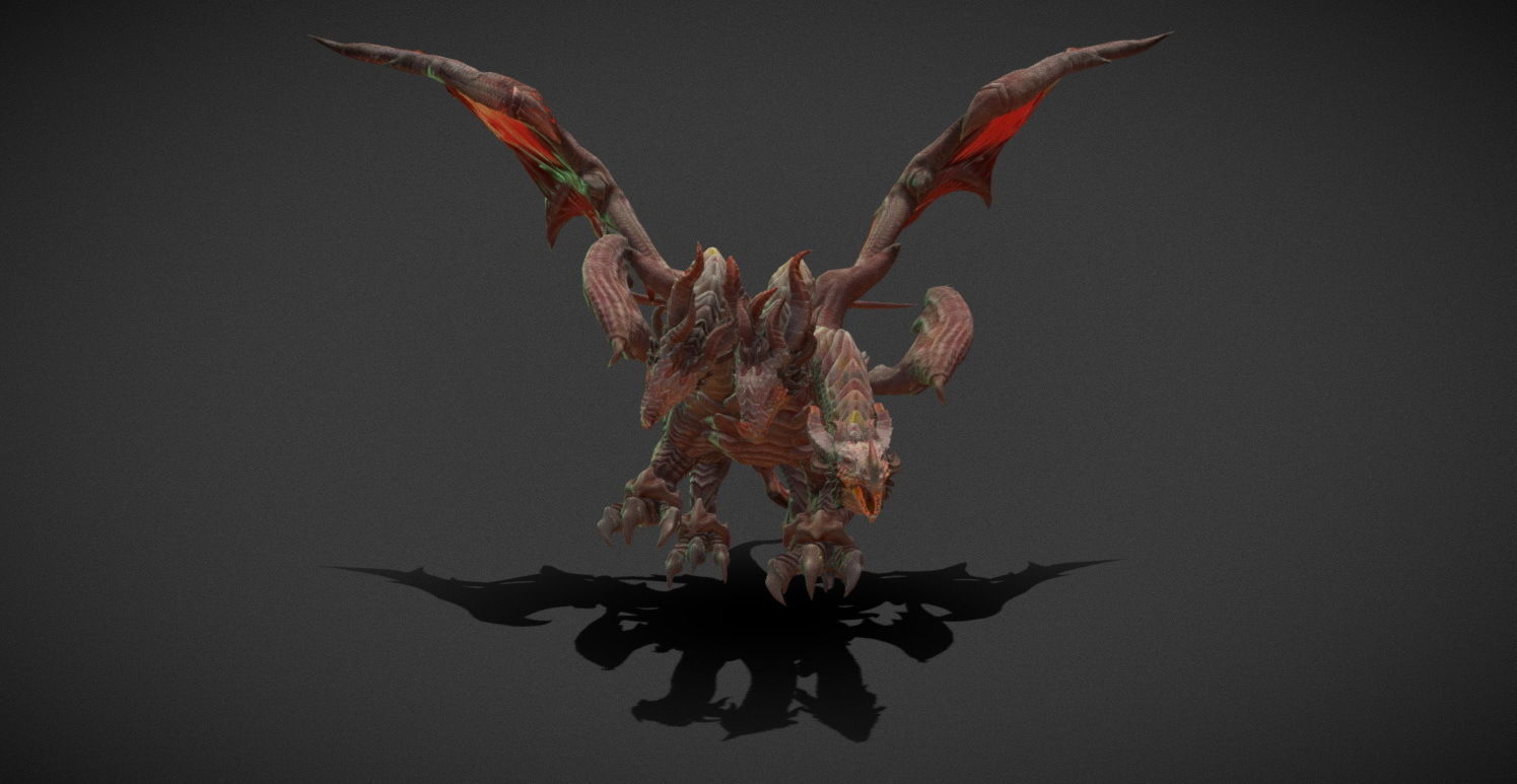 Fantasy Creature - Battle Dragon 3D model_8