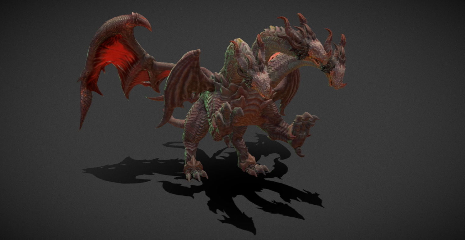 Fantasy Creature - Battle Dragon 3D model_2