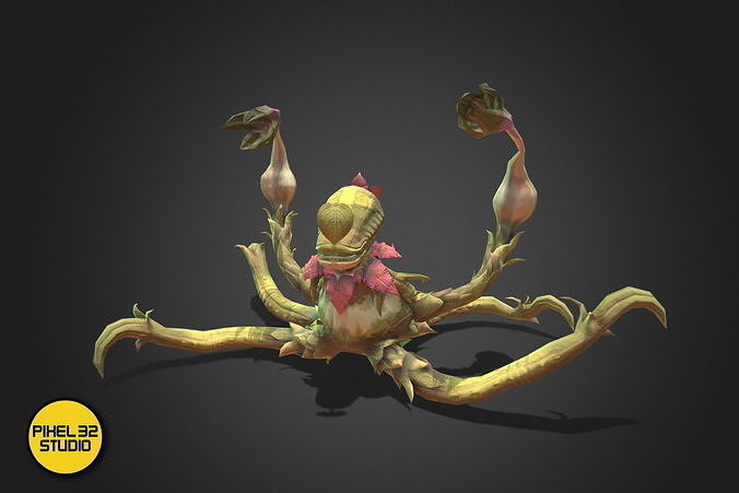 Fantasy Creature - Battle Flower Low-poly 3D model