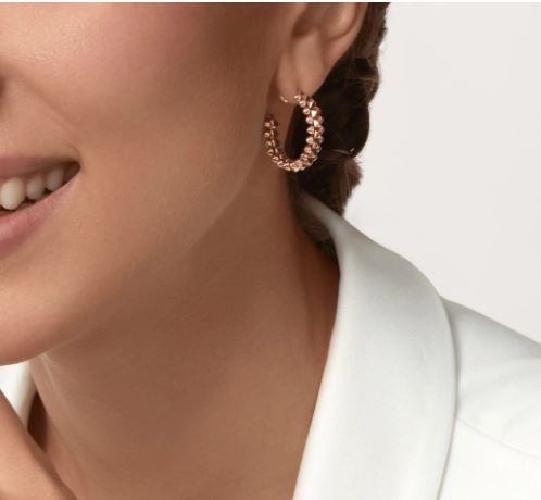 Earring pair of gold hoop earrings 3D print model_4