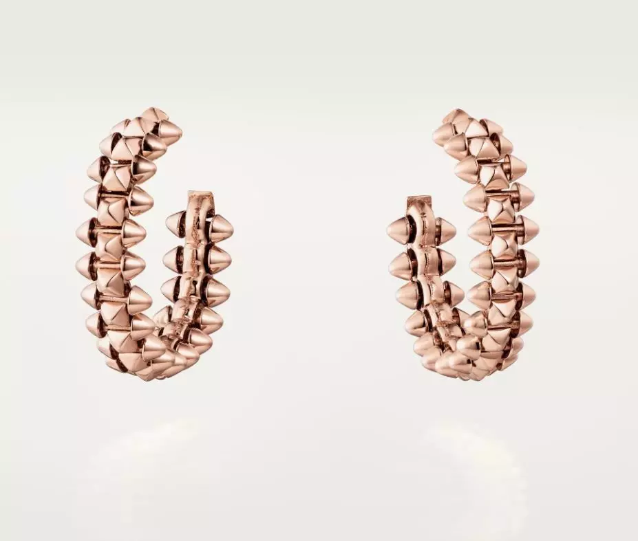Earring pair of gold hoop earrings 3D print model_0