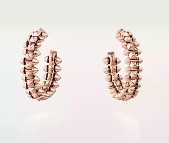 Earring pair of gold hoop earrings 3D print model