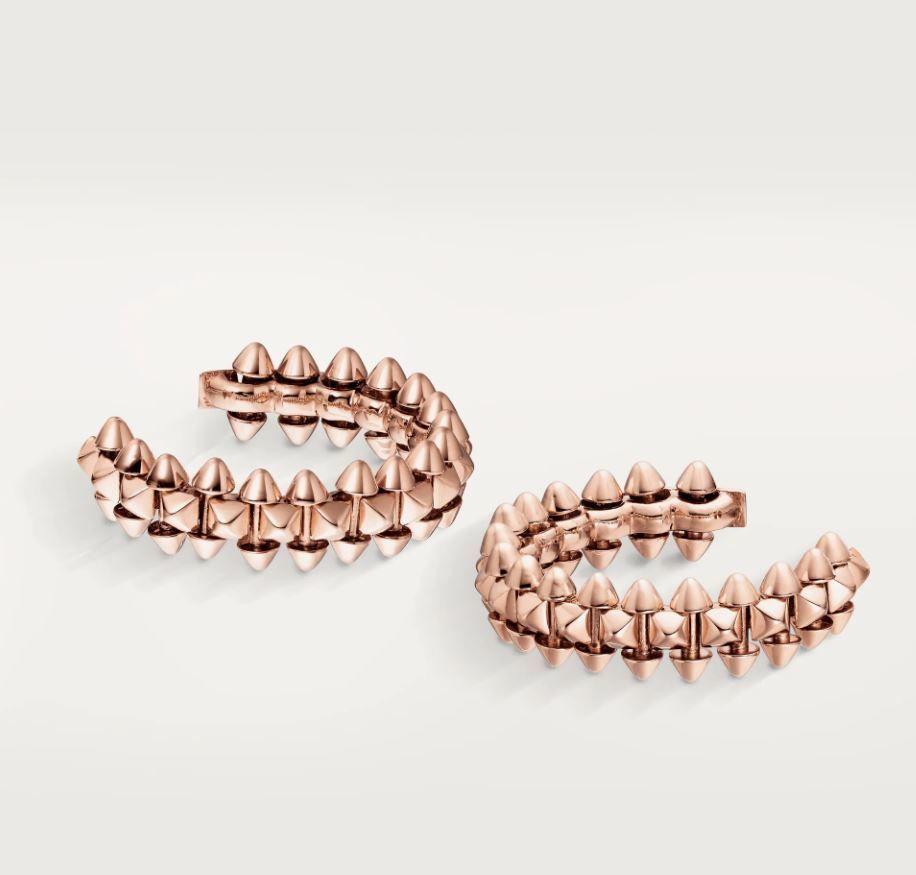 Earring pair of gold hoop earrings 3D print model_2